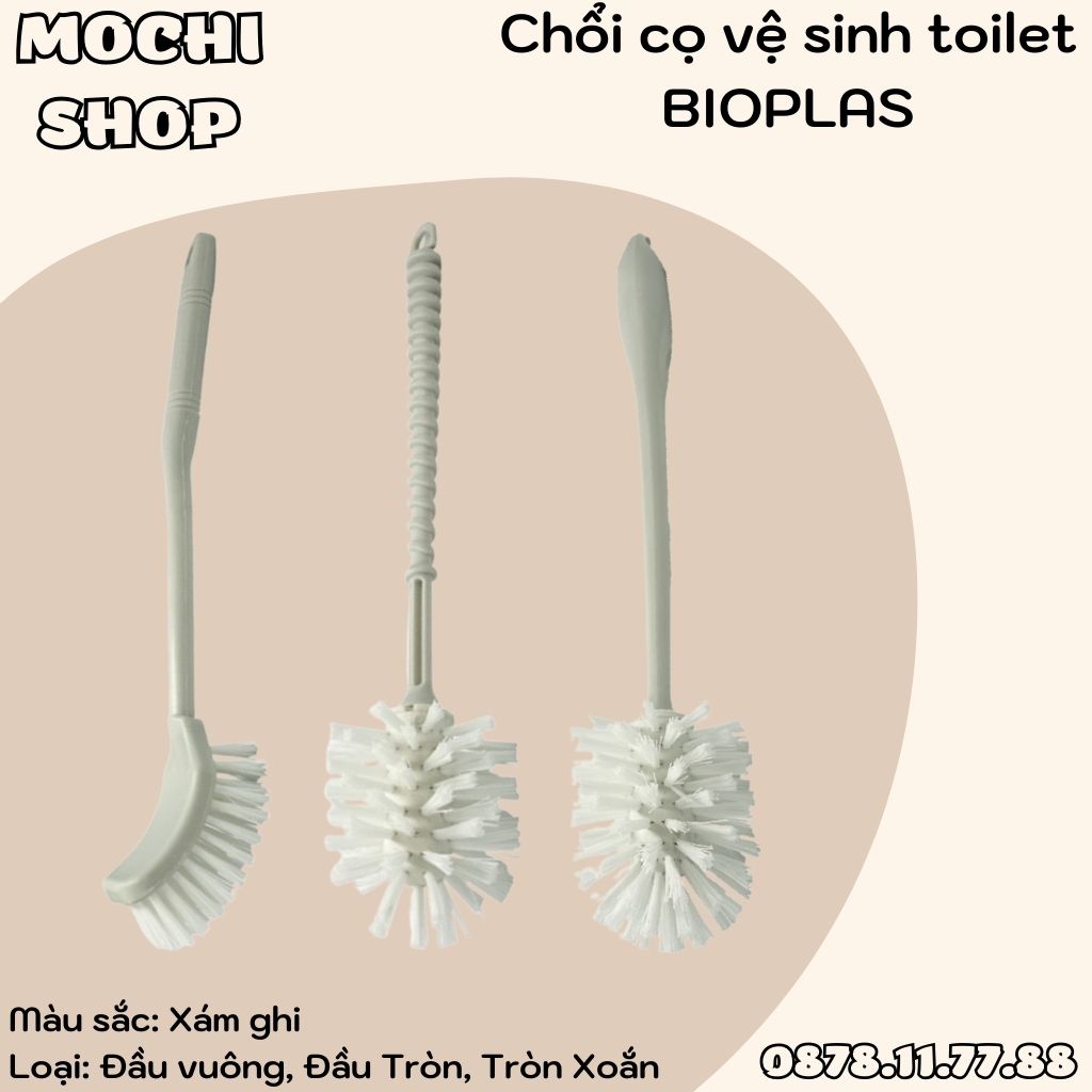 (3 Kiểu Dáng) Chổi Cọ Vệ Sinh Nhà Tắm, Cọ Bồn Toilet Các Kiểu BIOPLAS, Cán Cầm Chắc Chắn