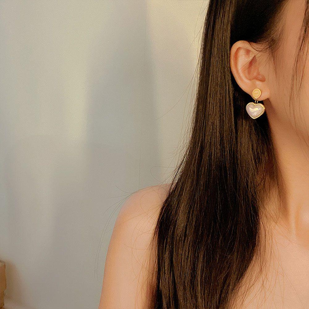 AROMA Vòng Cổ Choker Bằng Thép Titan Mặt Hình Vỏ Sò Trái Tim Thời Trang Cho Nữ