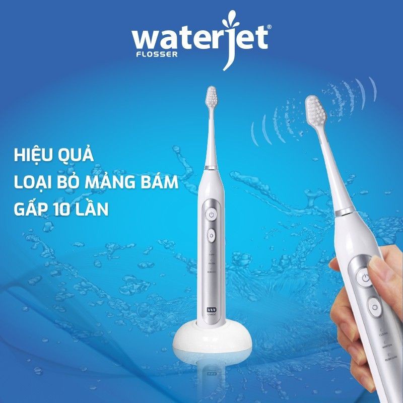 ✅ [CHÍNH HÃNG USA] Bàn Chải Điện Waterjet Sonic Toothbrush | Sóng âm đánh bay mảng bám gấp 10 lần -VT0625