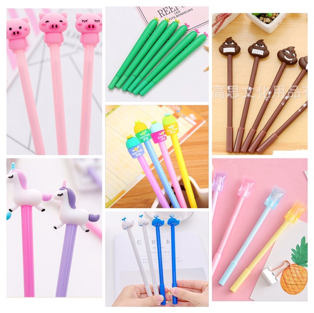 Set 20 bút hoạt hình tặng kèm túi zip