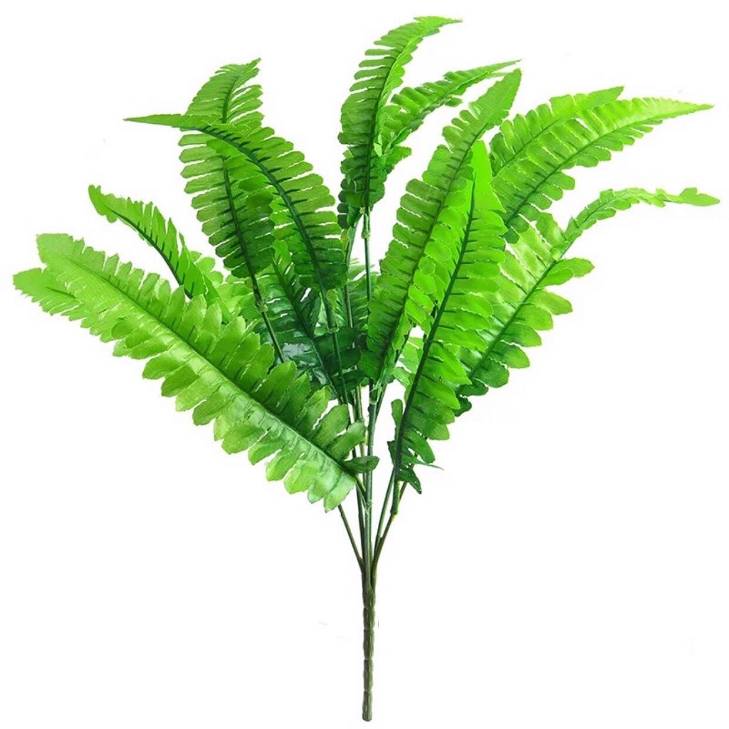 Cây giả - Cụm Dương Xỉ Vải dài 36cm - Cụm lá giả trang trí hàng rào, tường cỏ, cành điểm