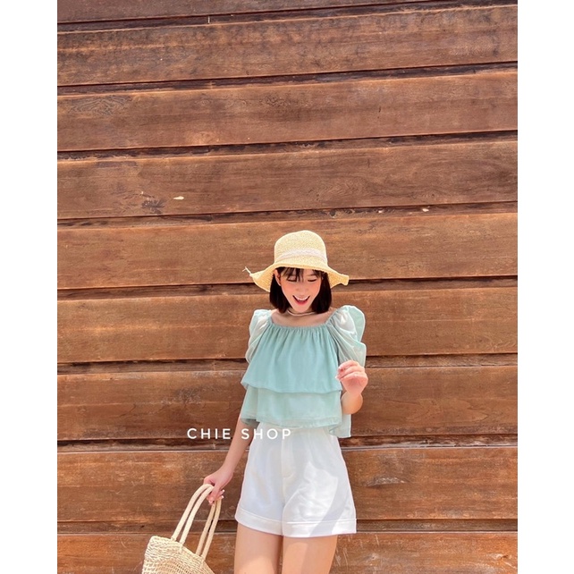 CELI TOP - Áo tơ tay phồng - Áo tơ phong cách tiểu thư | BigBuy360 - bigbuy360.vn