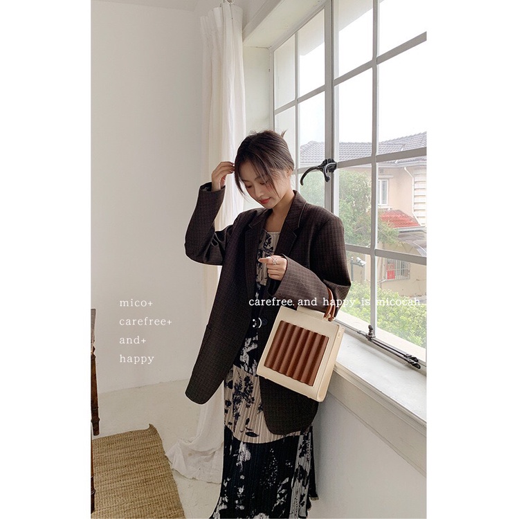 Túi xách nữ đeo chéo đeo vai Micocah dáng công sở thời trang phối màu Vintage da cao cấp cực đẹp MSP: 570 ClidStore