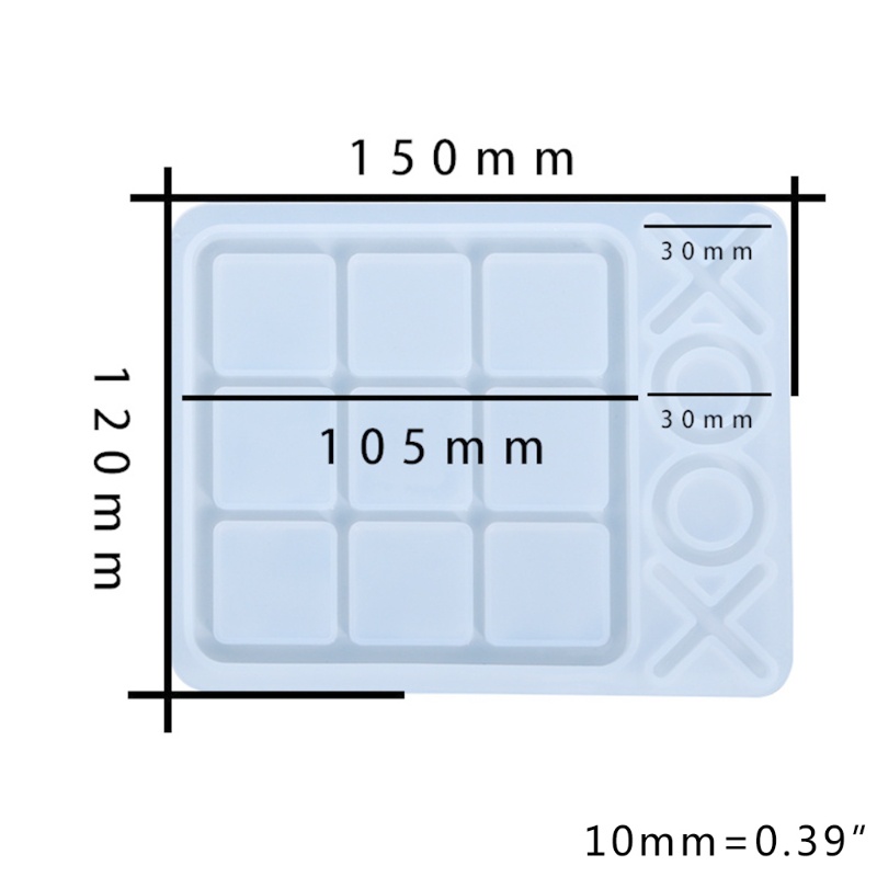 Khuôn Silicone Làm Đồ Thủ Công DIY Hình Tic-Tac-Toe Cabochons
