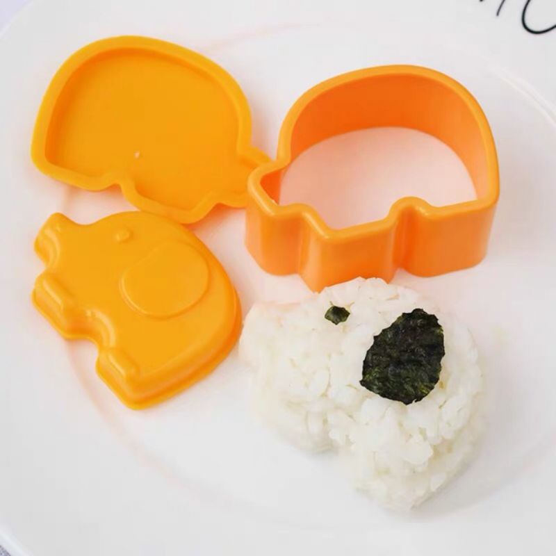 Sét 3 khuôn ép cơm bento hình voi, gấu, cá cho bé ăn dặm