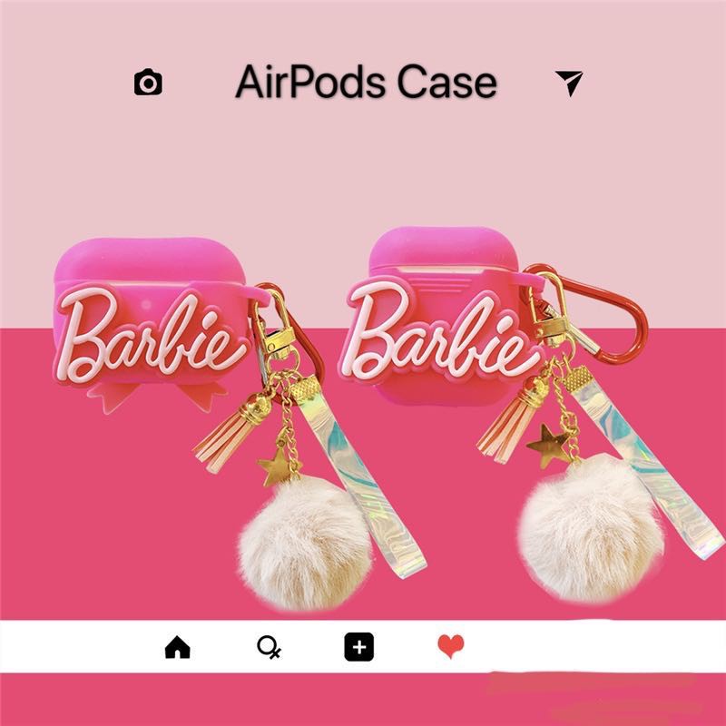 Vỏ AirPods 4 Thời Trang Cá Tính Màu Hồng Barbie AirPods 3 Vỏ Silicon Sáng Tạo AirPods Pro Vỏ AirPods