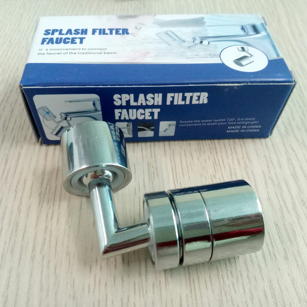 Đầu vòi Lavabo, đầu vòi tăng áp điều chỉnh 2 chế độ nước INOX BÓNG màu bạc sáng xoay 720 độ siêu tiện lợi