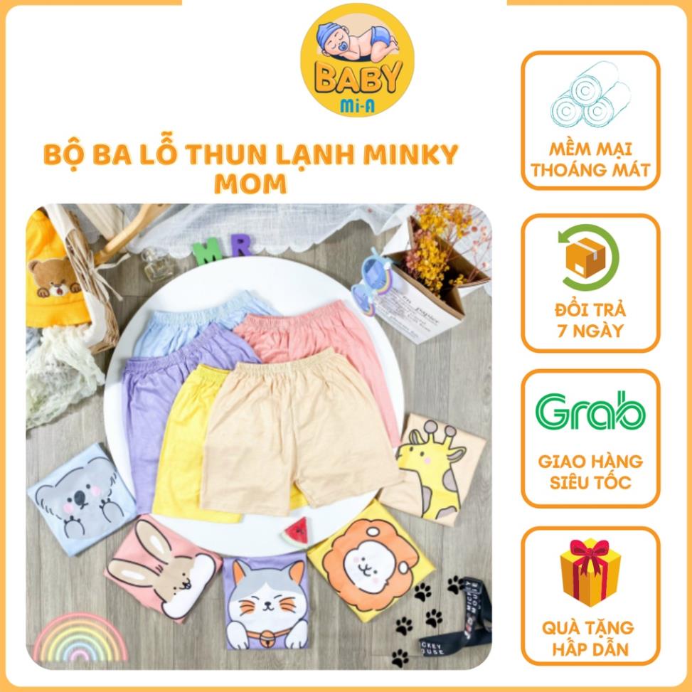 Bộ ba lỗ thun lạnh Minky Mom in họa tiết quần áo mặc ở nhà cho bé từ 9 đến 19kg - HaotamKids