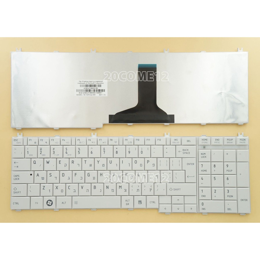 (KEYBOARD) BÀN PHÍM LAPTOP TOSHIBA L655 dùng cho Satellite C650 C655 C660 C665 C670 C675 L650 L660 L655 L670 L675 L750