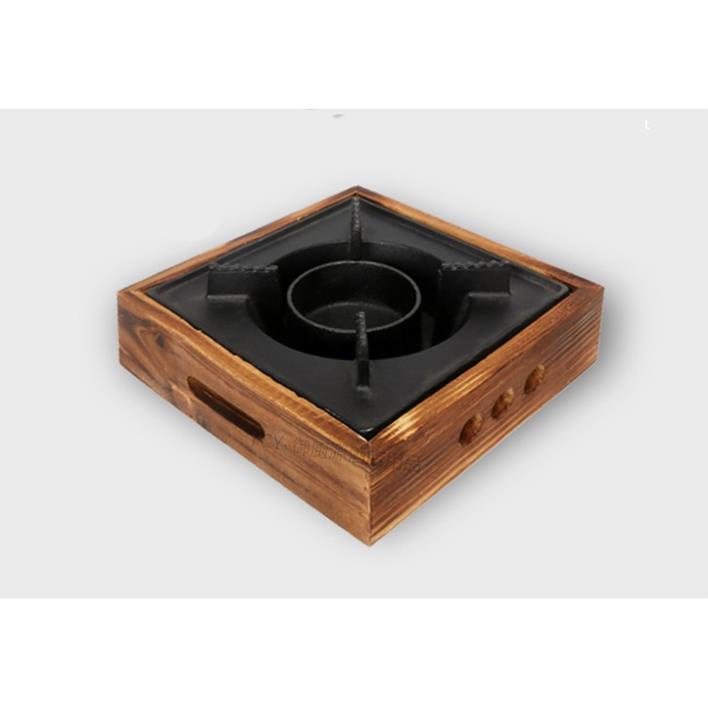 Bộ nồi lẩu gang bếp cồn gỗ YCY NL7578