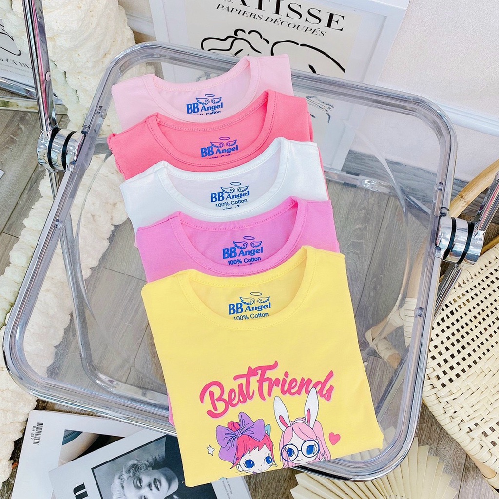 7-32kg Áo thu đông BB angel chất liệu cotton sài gòn hình bé gái best friend đáng yêu