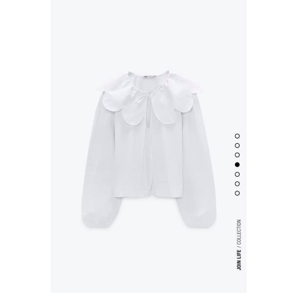 Áo trắng cổ sen Size M