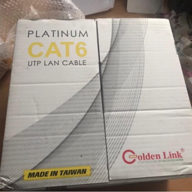 Cáp mạng Golden Link Platium UTP CAT6 màu vàng 305m chống nhiễu chuyên bootrom