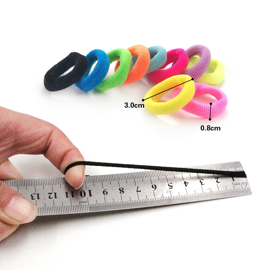 Set 100 dây cột tóc co giãn