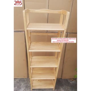 Kệ Sách 5 Tầng - 40cm gỗ cao su
