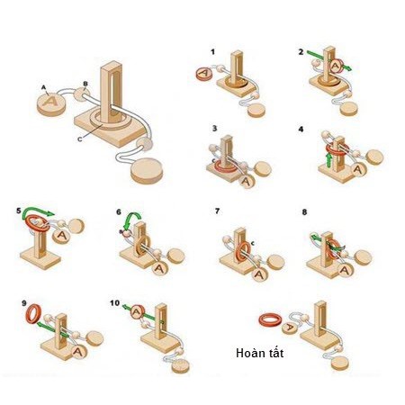 Đồ chơi gỗ Winwintoys 63451 | Thử thách tháo vòng |Phát triển tư duy và trí tuệ | Đạt chứng nhận CE và CR