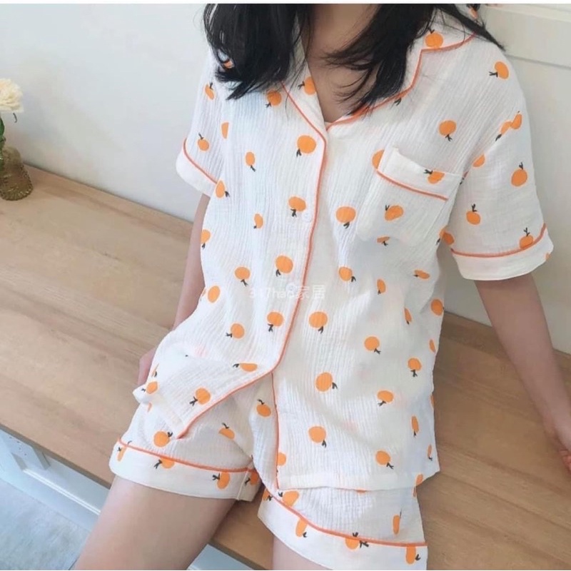 Bộ ngủ - Pijama trái cây chất xốp mát