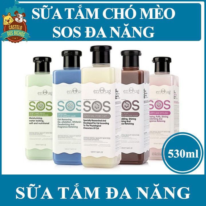 [Mã PET50K giảm Giảm 10% - Tối đa 50K đơn từ 250K] SỮA TẮM CHÓ MÈO SOS 530ml - SỮA TẮM THÚ CƯNG CHÍNH HÃNG