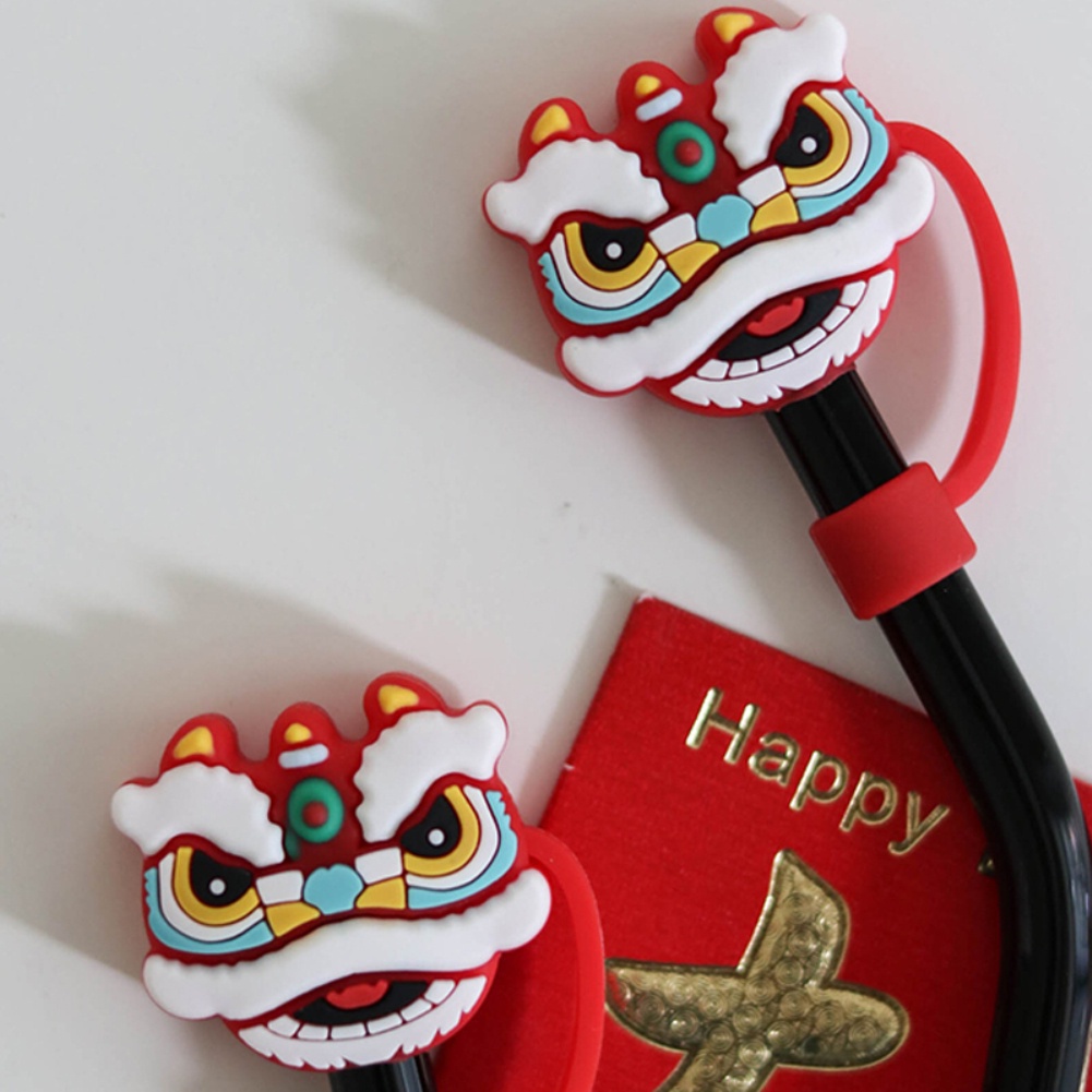Silicone Straw Plug Reusable Airtight Drinking Dust Cap Cup Accessories Cartoon Plugs Tips Cover Suit For 6-8mm Straws 1pcs