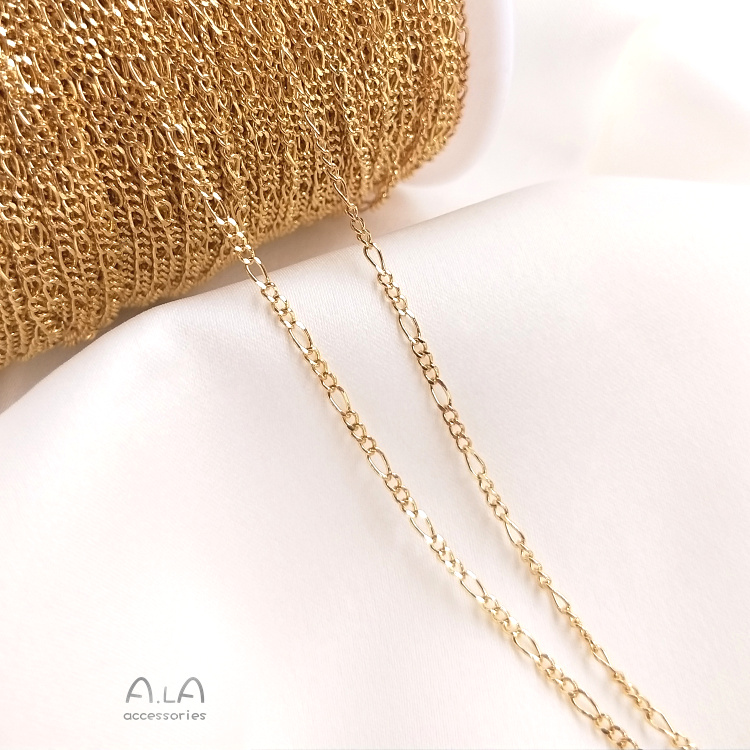 Dây Xích Bằng Đồng Mạ Vàng 14K Dài 1.0m Dùng Làm Trang Sức diy