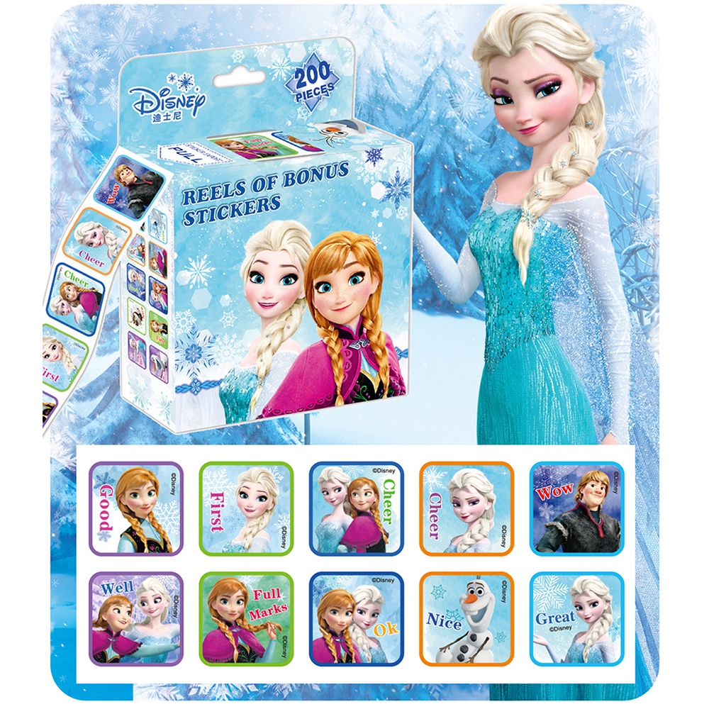 Bộ 200 Nhãn Dán Họa Tiết Hoạt Hình Frozen / Công Chúa Spiderman Siêu Anh Hùng Độc Đáo Cho Bé