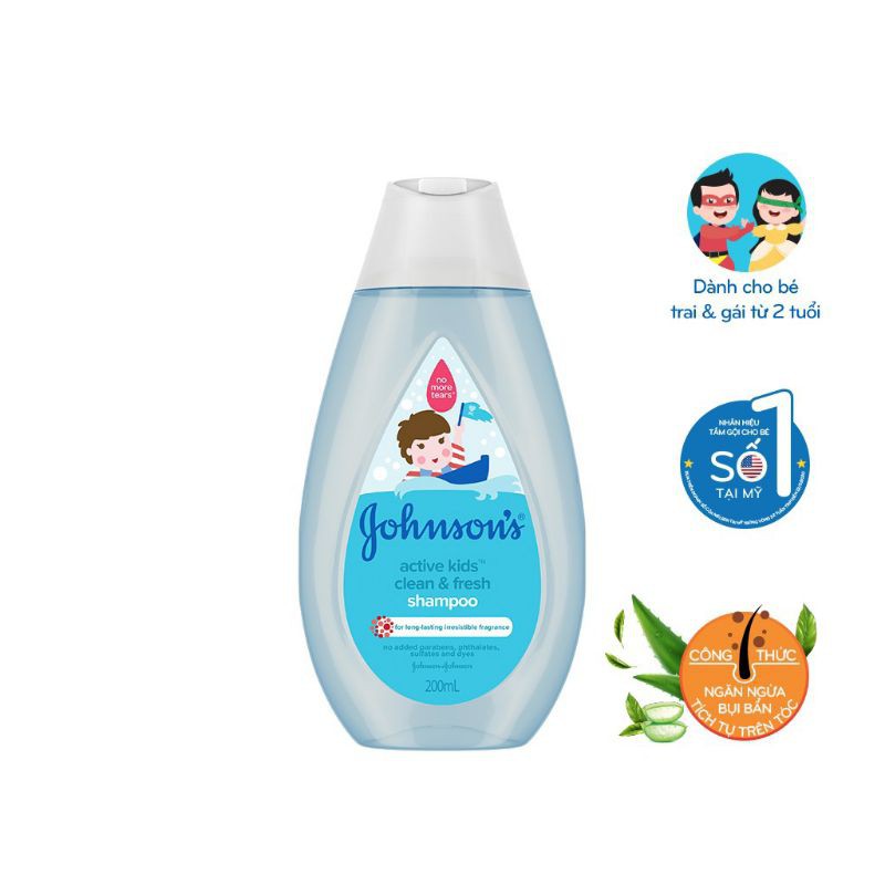 Dầu gội Jonhson's Baby thơm mát năng động 200ml cho bé