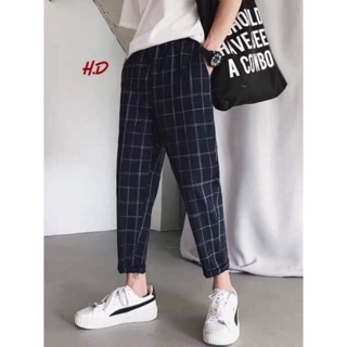 Quần baggy kẻ chất cát hàn KT
