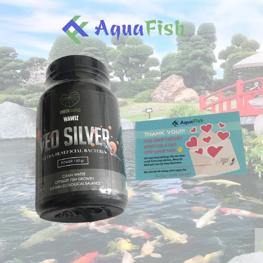 Men Vi Sinh Wawiz VEO SILVER 150gr Giúp Cung Cấp Vi Sinh Làm Trong Nước Bể Cá, Hồ Cá Koi