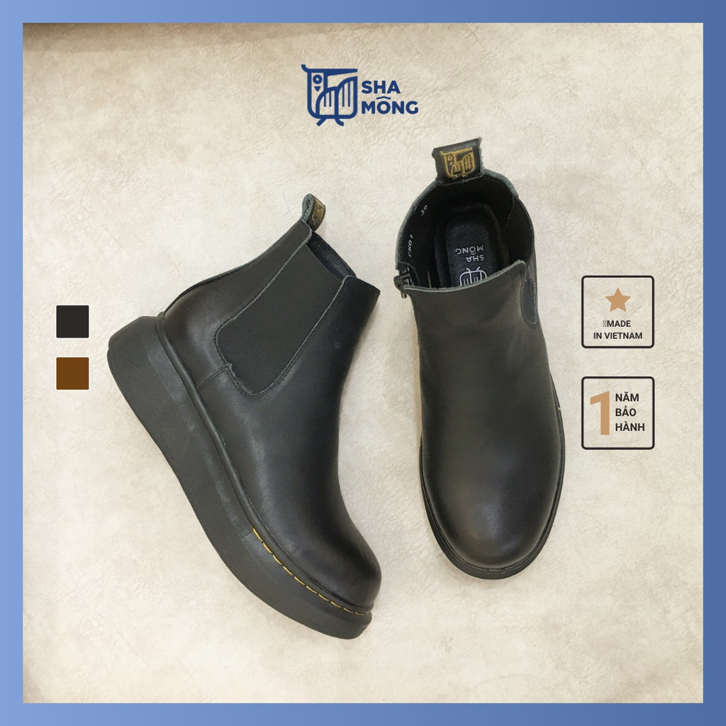 [Mã SKAMLTSM9 giảm 10% đơn 99K] Giày Chelsea Boots da thật Shamong vintage made in Vietnam bảo hành 1 năm mã CS01