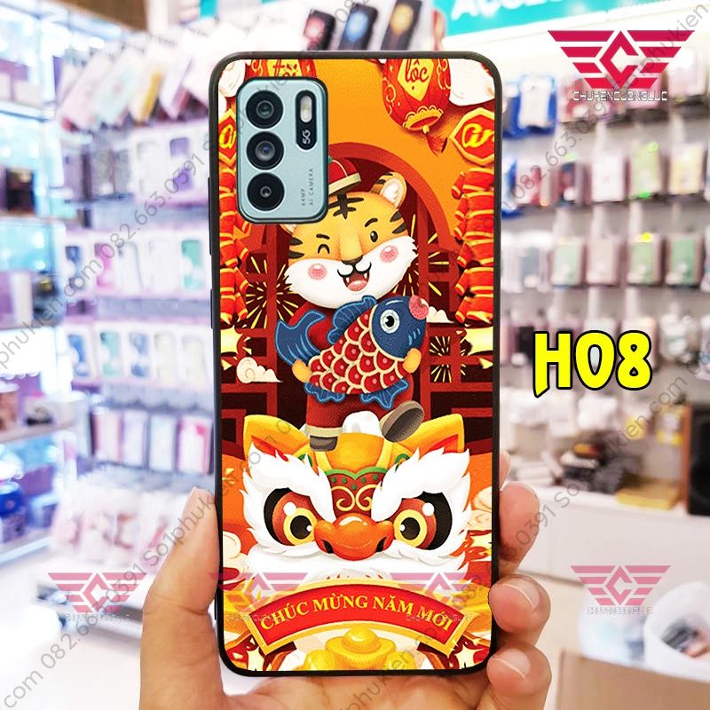 Ốp lưng ép kính Oppo reno 2 reno 2f reno 3 reno 4 reno 5 reno 6z in hình Tết 2022