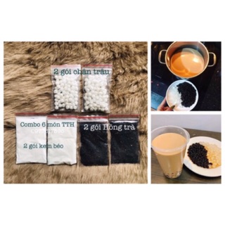 Combo 6 món làm Hồng trà trà sữa