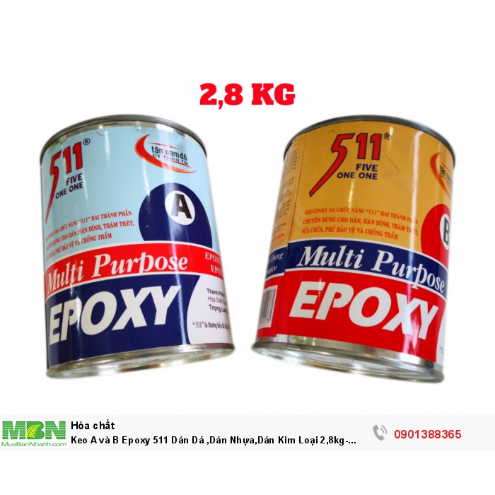 (Cặp 2,8kg) Keo dán đặc biệt EPOXY MULTI PURPOSE 511