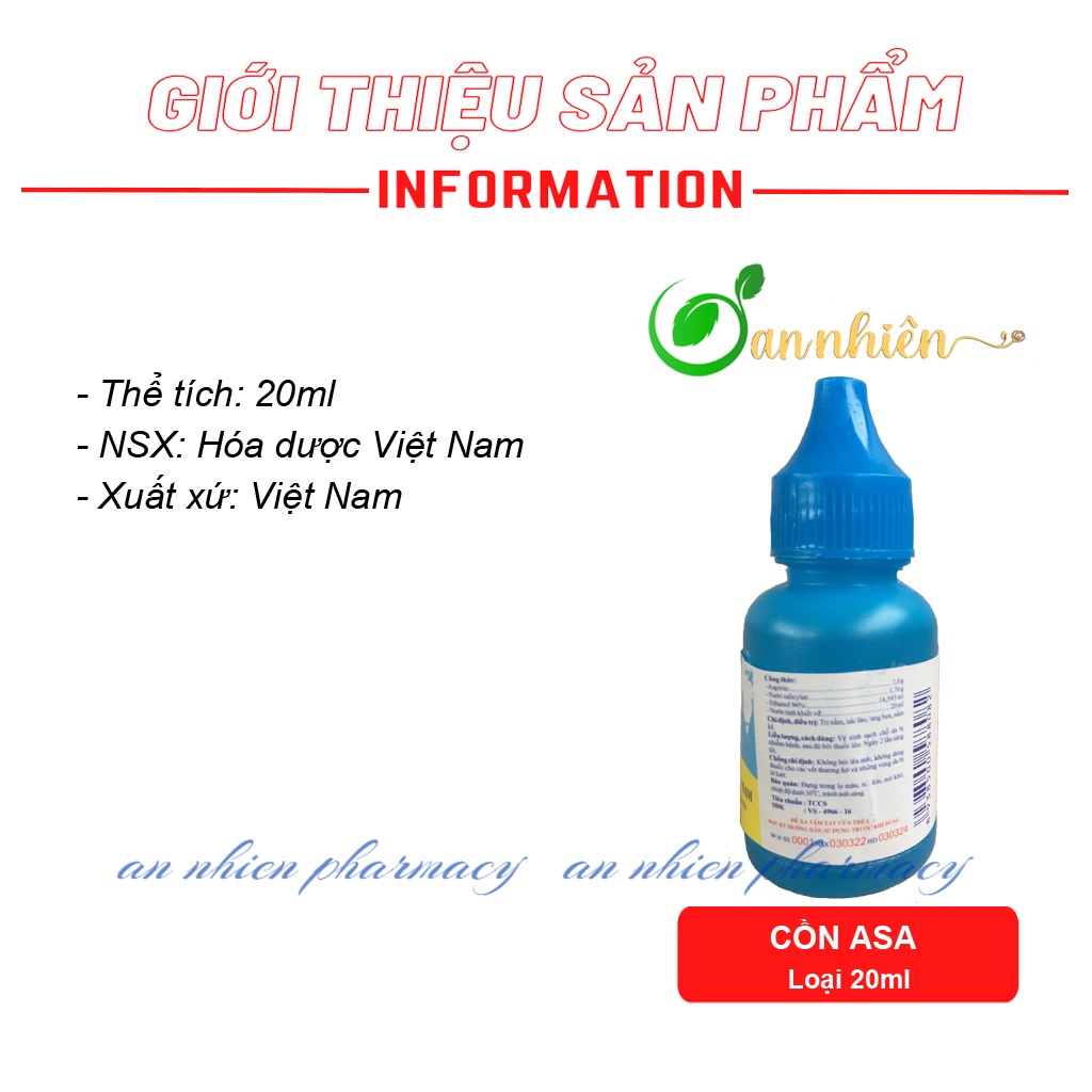 Cồn ASA bôi nấm ngứa, hắc lào, lang ben