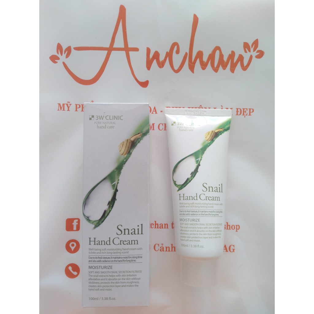 KEM DƯỠNG DA TAY 3W CLINIC SNAIL HAND CREAM