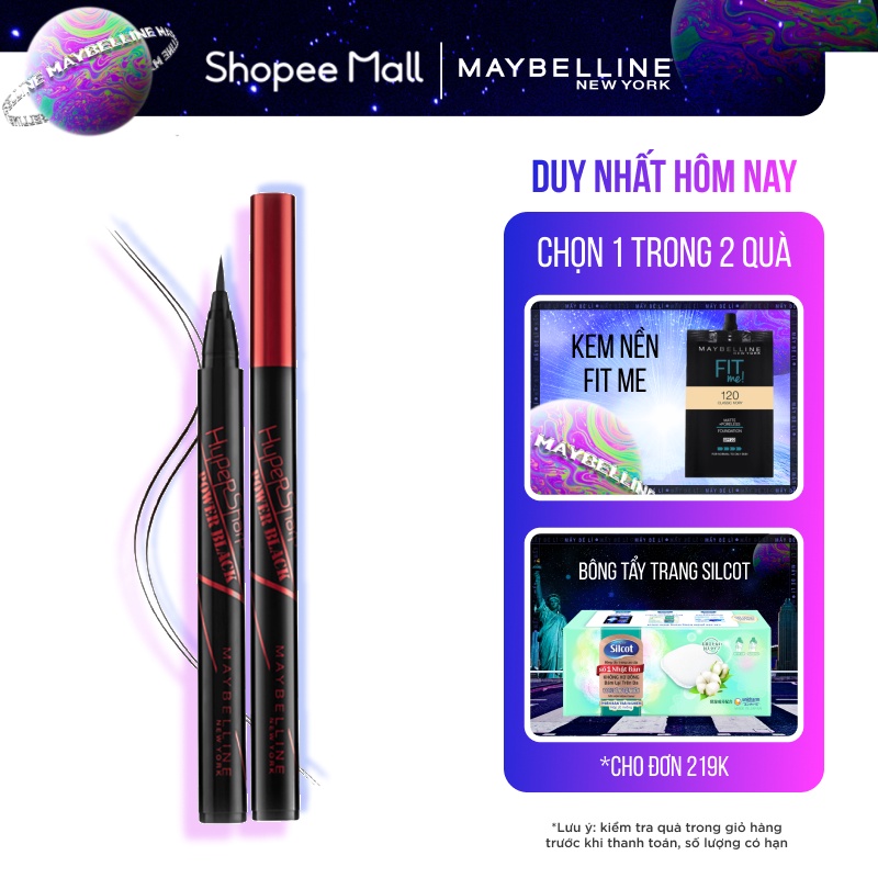 Bút Kẻ Mắt Nước Đen Tuyền Không Lem Không Trôi Maybelline NewYork HyperSharp Power 0.5g