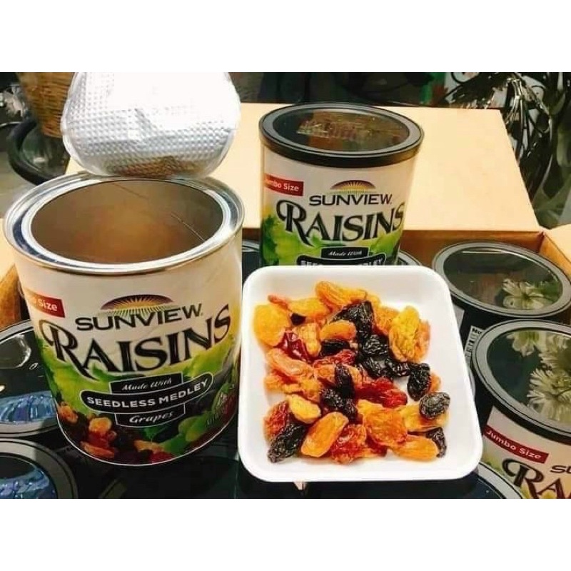 Nho Raisin Mỹ Cực ngon nha Date mới đóng lon 425GR