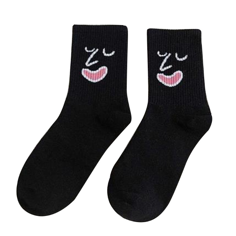 Vớ Cotton Màu Trơn In Họa Tiết Hoạt Hình Vui Nhộn Phong Cách Harajuku Hip Hop Hàn Quốc Cho Nam Và Nữ