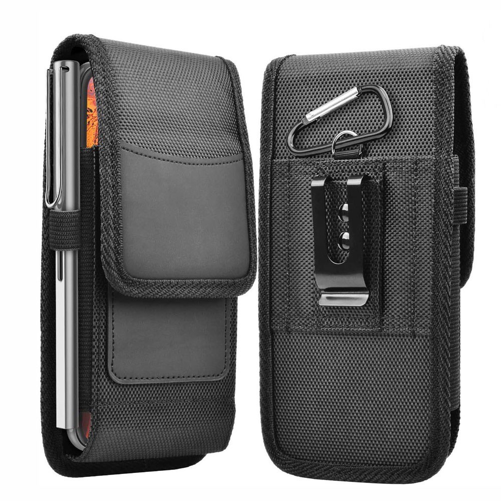 NORMAN Black Phone Pouch Vertical Cell Phone Holster Mobile Phone Bags Holster Pouch Nylon For Phone Waist Bag With Belt Clip Pouch Wallet Case/Multicolor