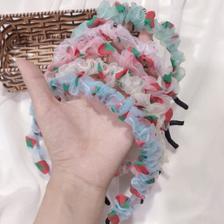 Bờm cài tóc vải voan trái cây.