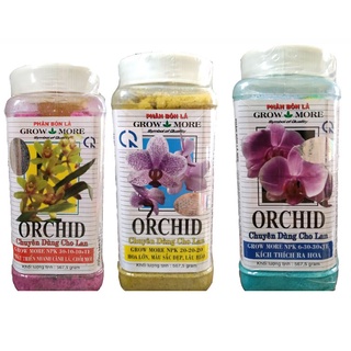 Bộ 3 phân bón Grow More ORCHID 567gr/hủ chuyên dùng cho Hoa Lan phát triển toàn diện nhập khẩu từ Mỹ Growmore