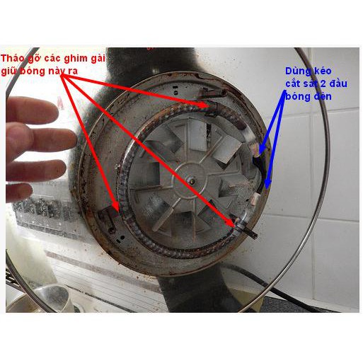 Bóng halogen sợi cacbon dùng trong nồi nướng thủy tinh.