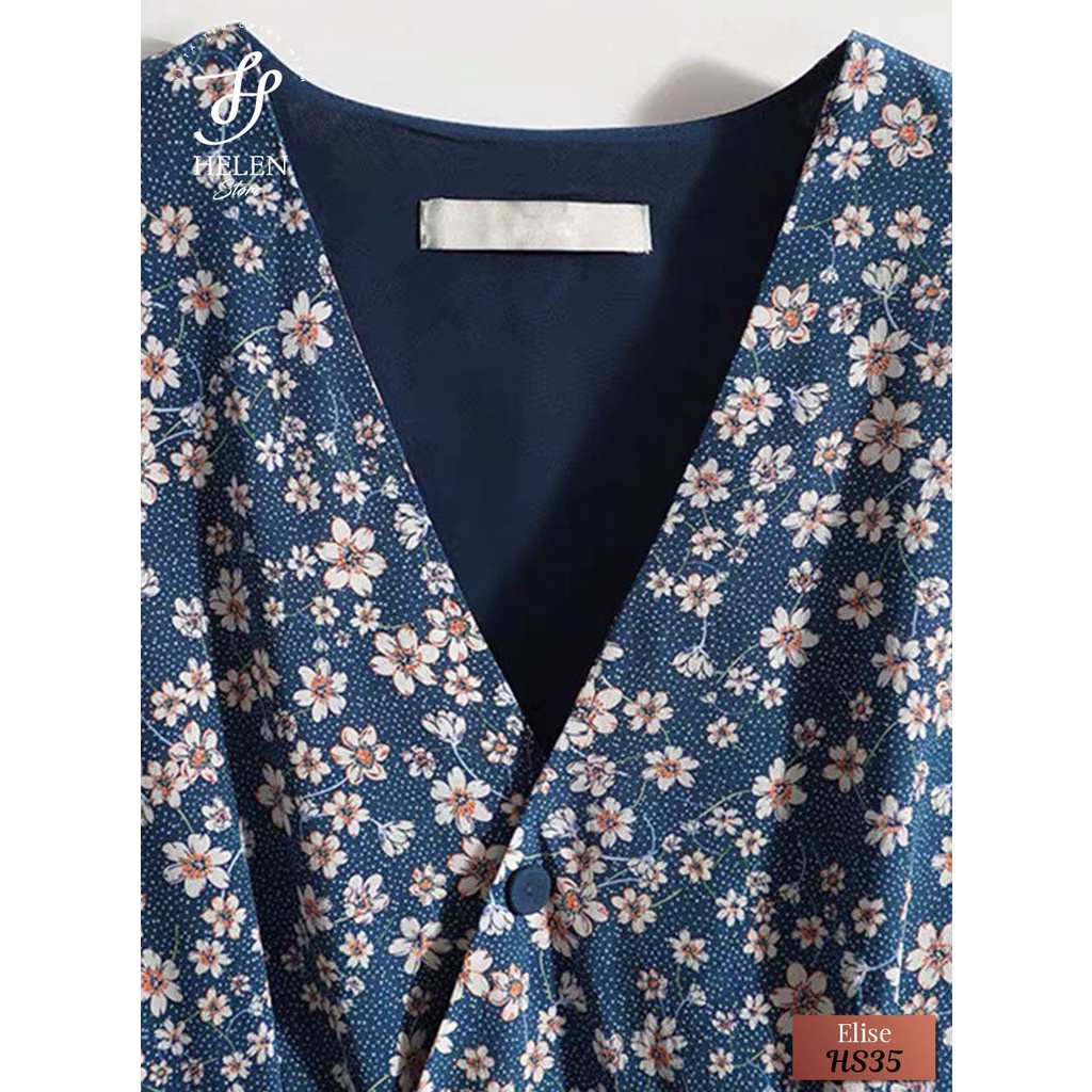 Đầm dài dáng suông 2 lớp cài cúc Helen Boutique, Elise, trung niên, bigsize, cỡ lớn