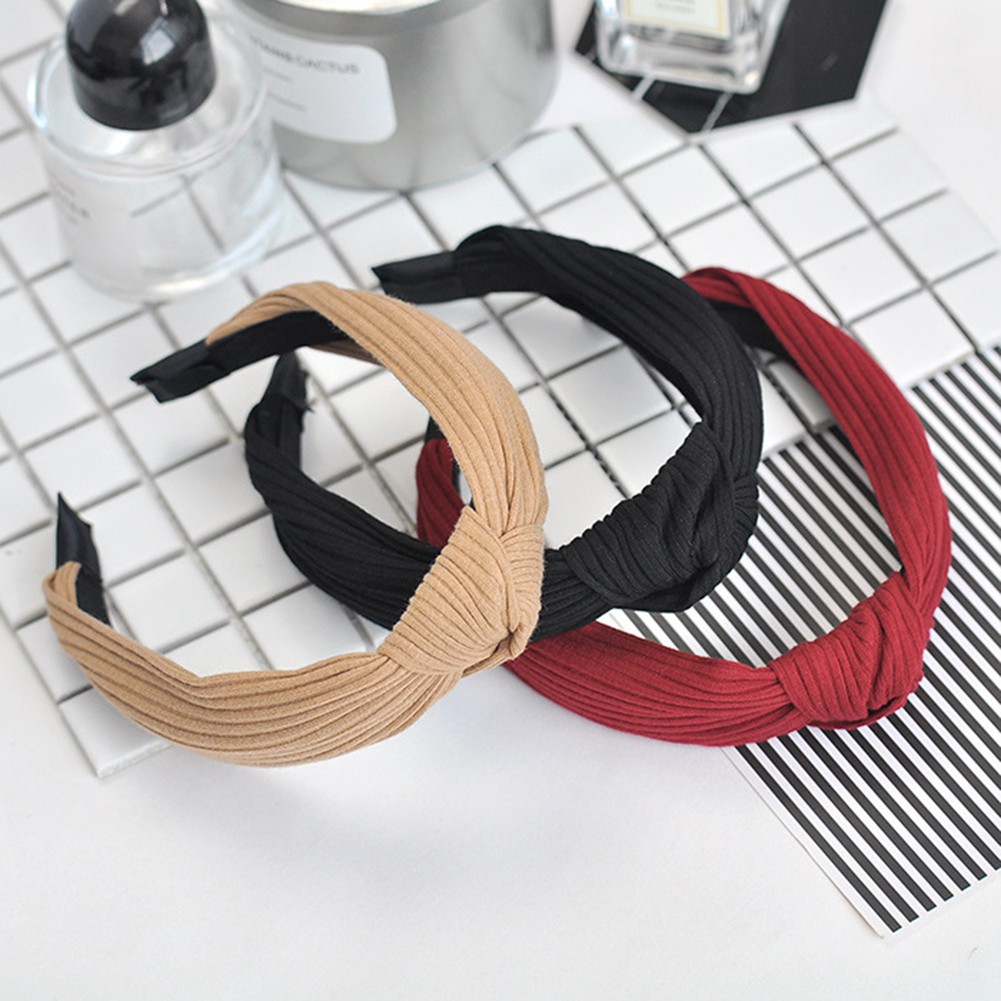 Cài tóc bản to thiết kế nút thắt thời trang cổ điển