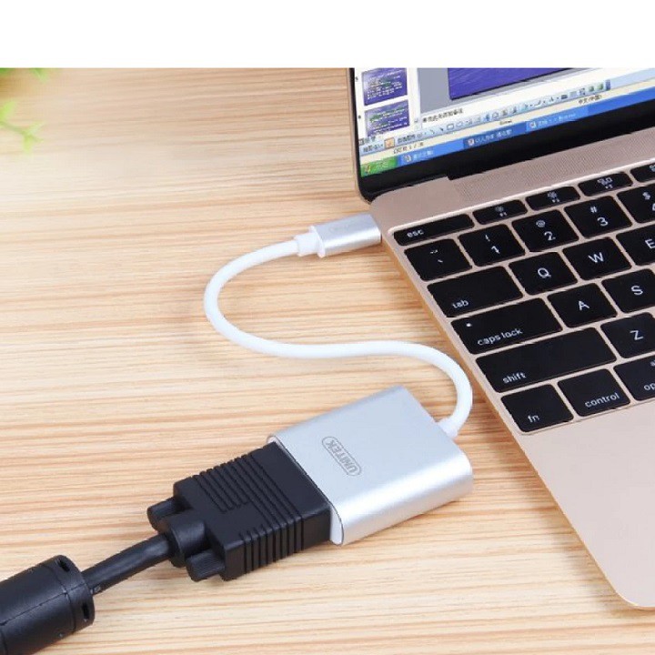 Cáp chuyển đổi USB Type-C sang VGA Unitek Y-6308 - Kết nối máy tính, macbook sang máy chiếu, màn hình tivi