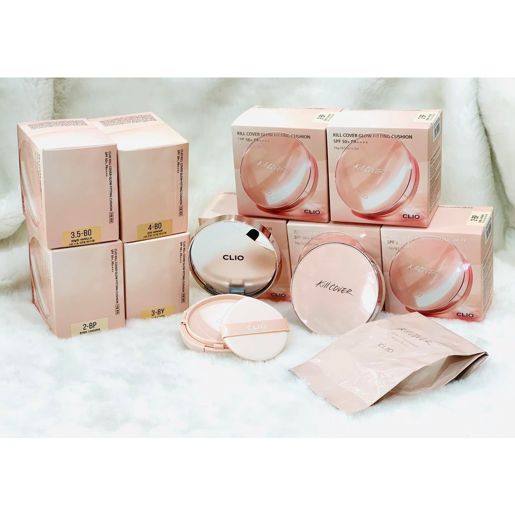 Cushion Clio Kill Cover Glow Fitting SPF+ PA++++ - Hồng