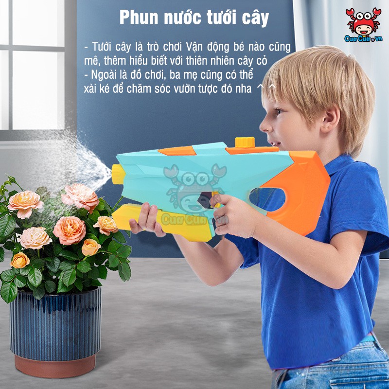 Đồ Chơi Súng Nước TONGLI Cao Cấp Phun Nước 3 Chế Độ (Bắn Nước Xa, Phun Tỏa, Phun Sương Tưới Cây Tạo Cầu Vồng Ngoài Trời)