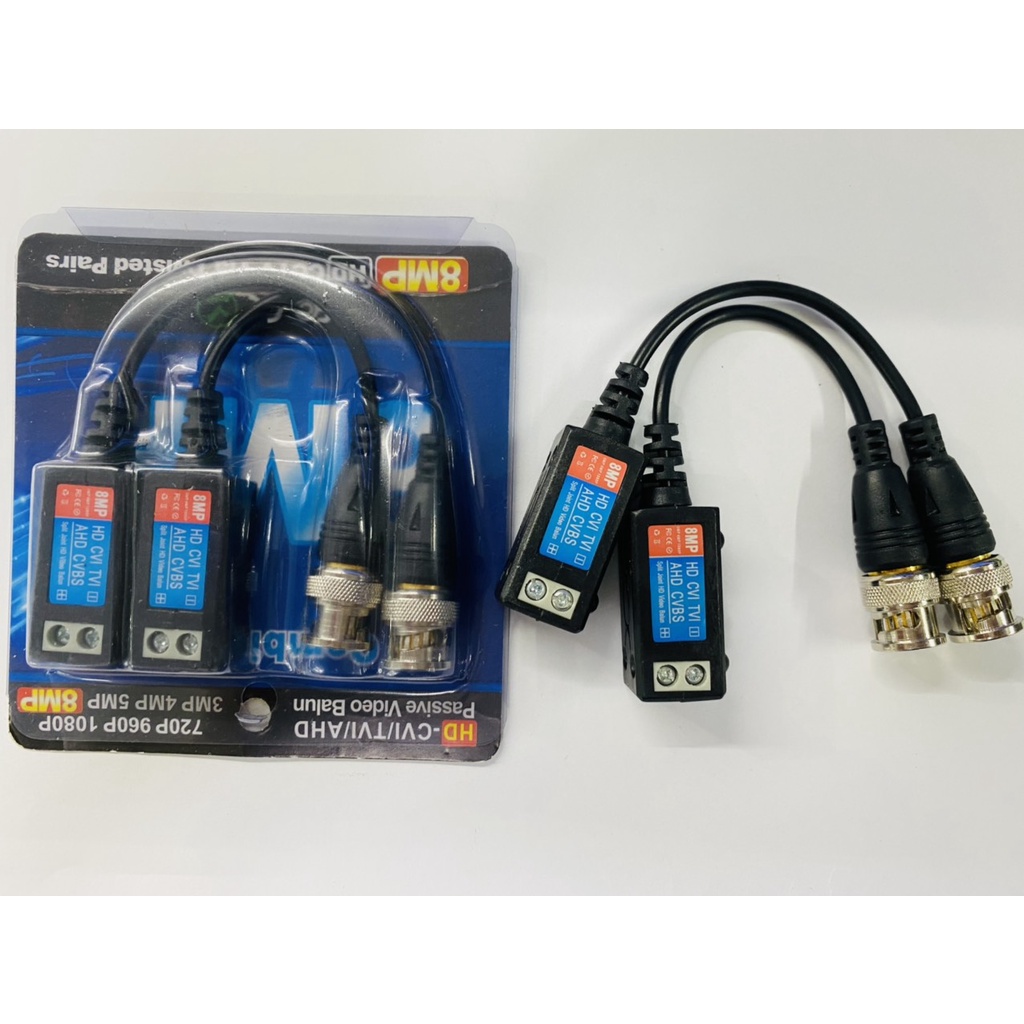 Video Balun UTP 8MP hỗ trợ camera AHD/CVI/TVI