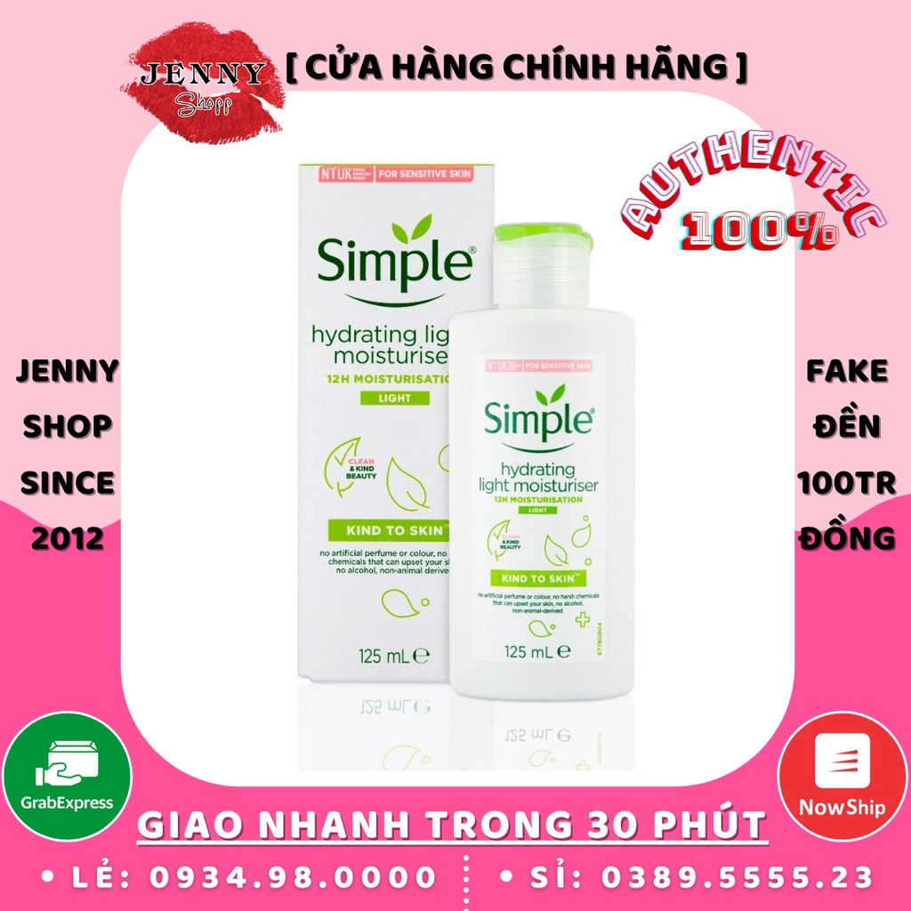 Sữa Dưỡng Ẩm Simple Kind To Skin Hydrating Light Moisturiser