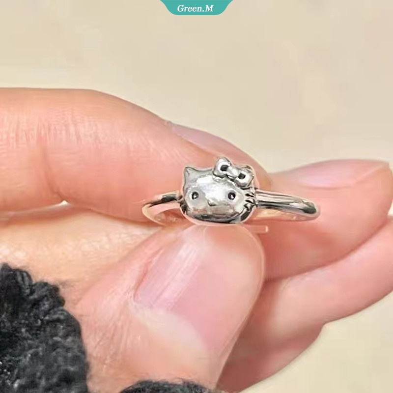 SANRIO Nhẫn Hở Hình Hello Kitty Dễ Thương Có Thể Điều Chỉnh Làm Quà Tặng Cho Bạn Gái
