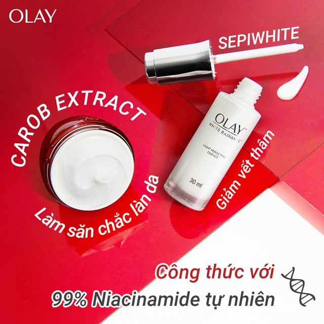 Combo 2 sản phẩm Olay Power Duo: Kem dưỡng Ngày Regenerist 50G + Essence (Serum) dưỡng trắng da White Radiance 30ML